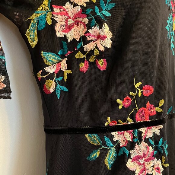 Kiyonna Wedding Guest Wildflower Embroidered Cocktail Dress, Size OX (10-12) - Picture 7 of 14